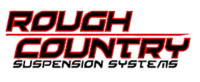 Rough Country logo displayed on a vehicle grille for off-road enthusiasts.