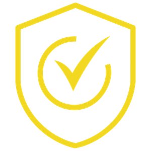 Auto repair service badge with checkmark and shield.