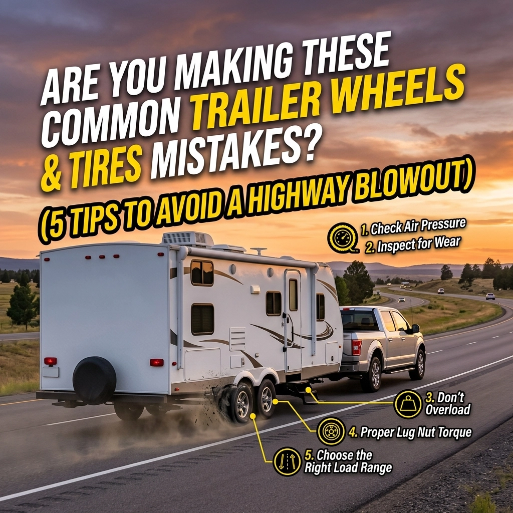 Proper trailer wheel and tire maintenance for safe towing.
