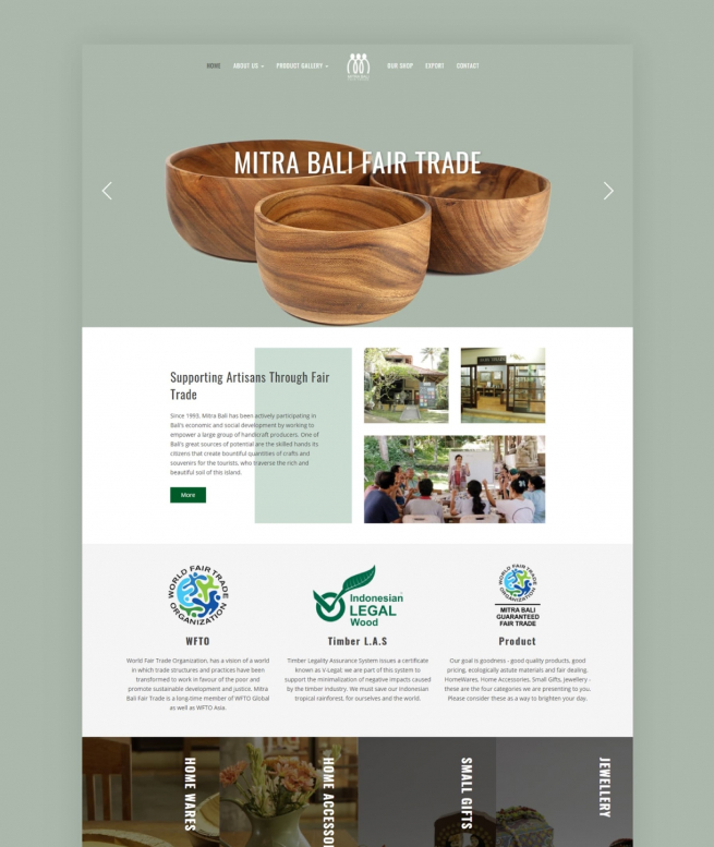 Mitra Bali Fair Trade Website