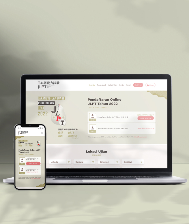 Japanese Test Registration Website for JLPT Indonesia
