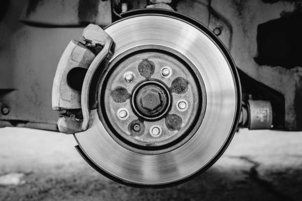 Brake disc and caliper for tire service at Tools in Motion.