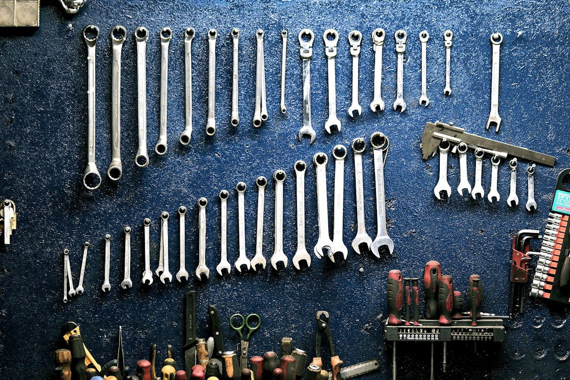 Essential wrench set for brake repair and vehicle maintenance at Tools in Motion.
