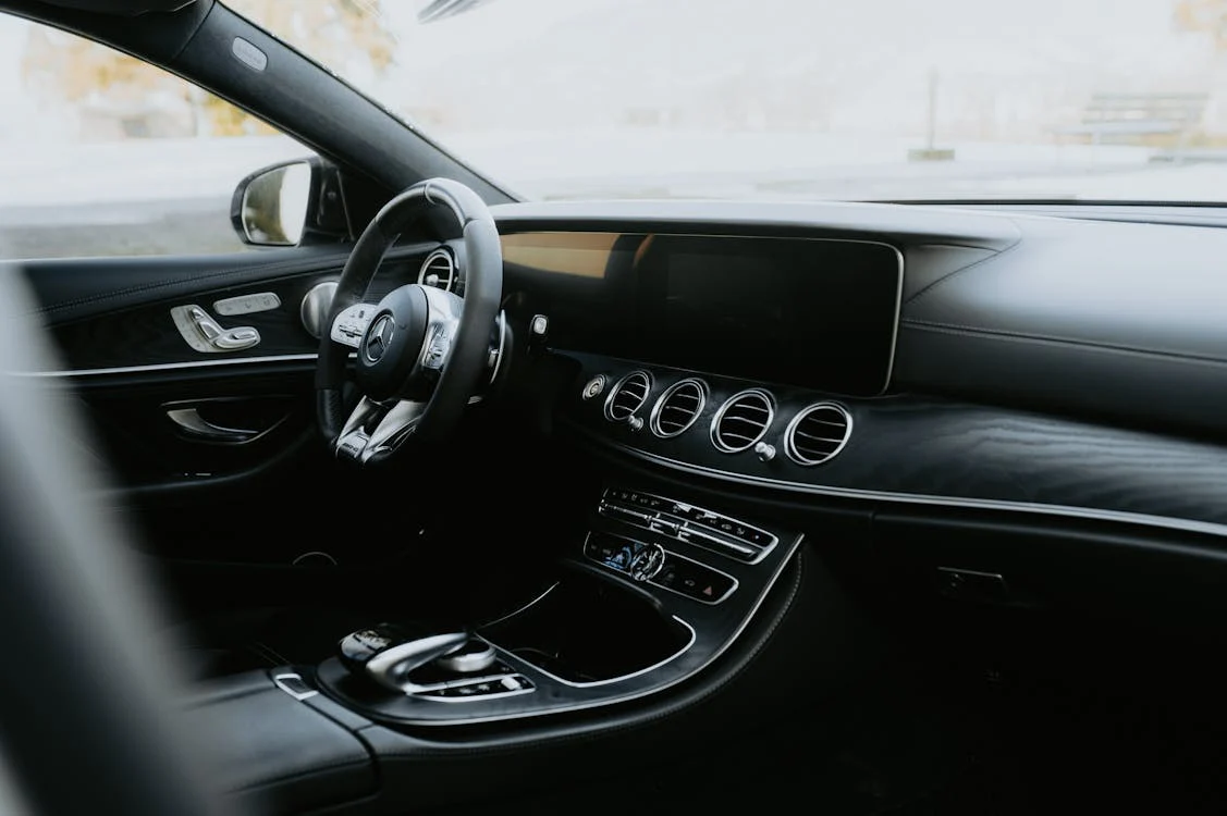 car dashboard close up
