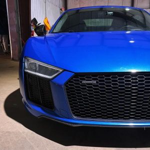 High-performance vehicle with custom tuning and modifications.