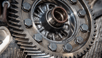 Close-up of transmission gear assembly at Uncle D’s Transmissions & Auto Repair.