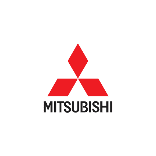 Mitsubishi logo with red three-diamond emblem, representing quality auto repair and transmission ser.