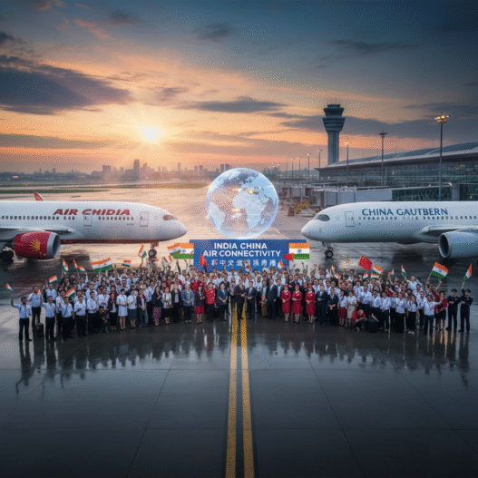 people standing with flag at airport
