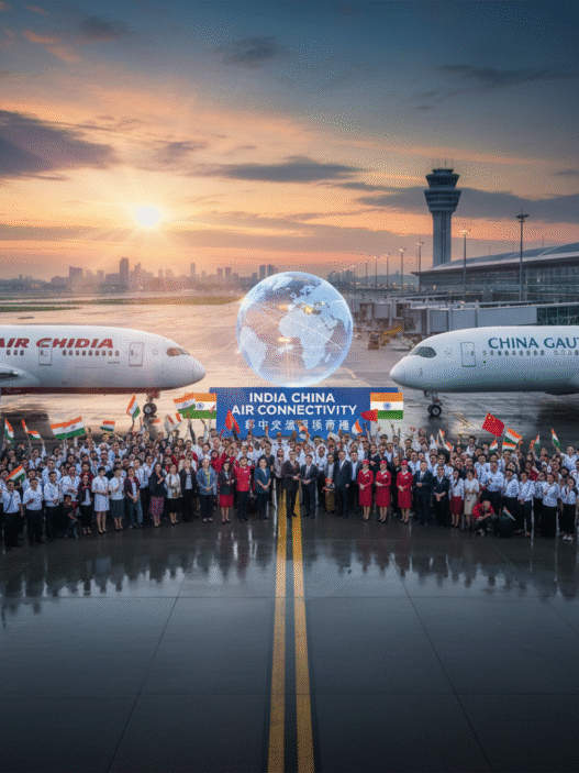 people standing with flag at airport