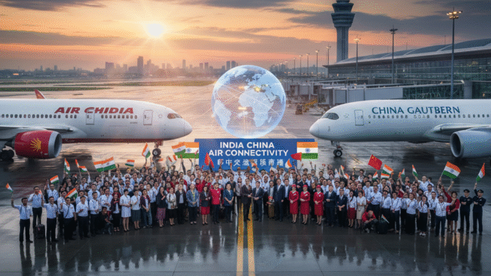 people standing with flag at airport