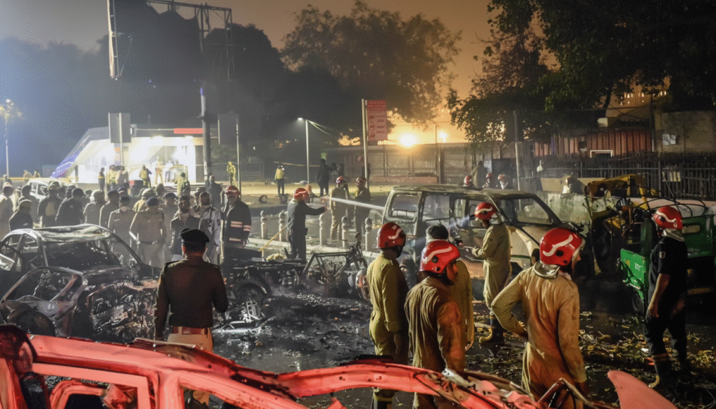 spot of bomb blast near red fort delhi