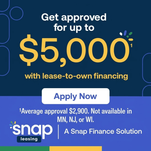 Financing offer for up to $5,000 with lease-to-own options at Value Tires & Service.