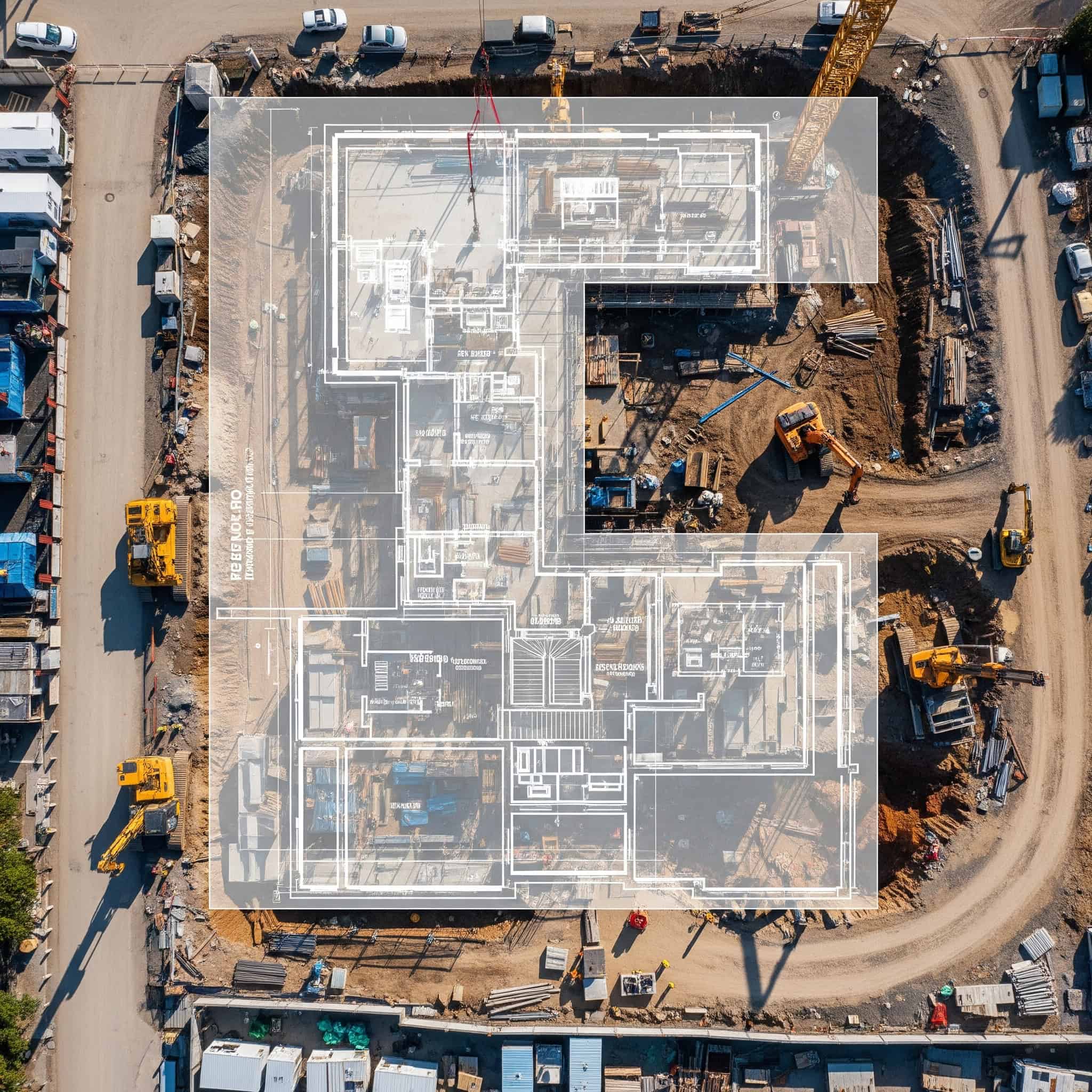 Architect plan overlay for construction site tracking
