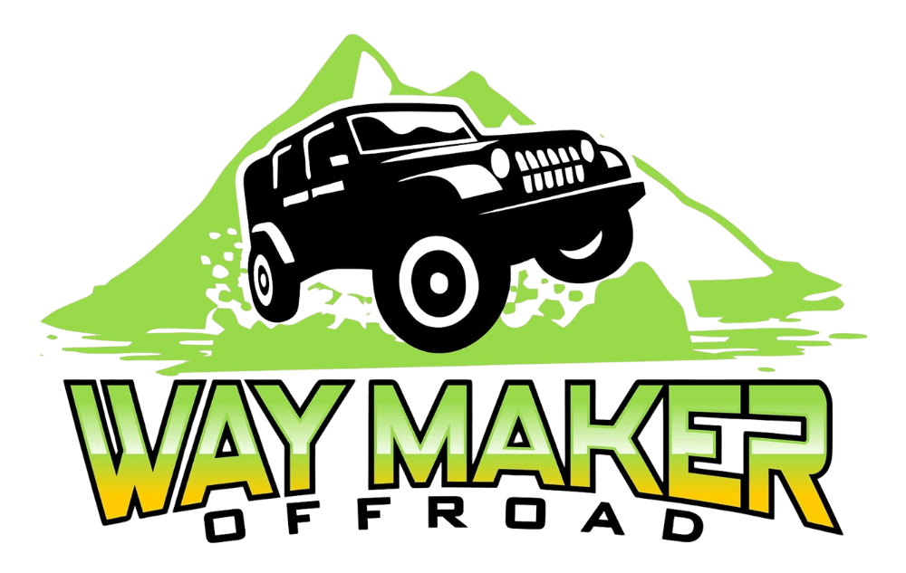 Way Maker Offroad logo featuring a rugged off-road vehicle on mountain terrain.