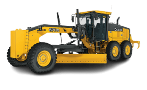 Heavy-duty road grader for construction and maintenance.
