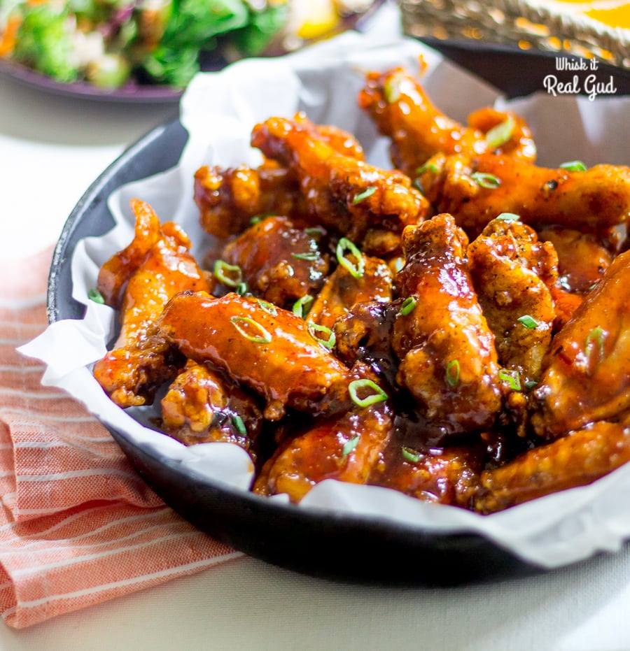 peach chicken in a skillet