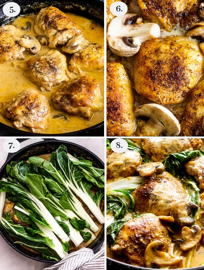 how to make smothered chicken with bok choy step by step