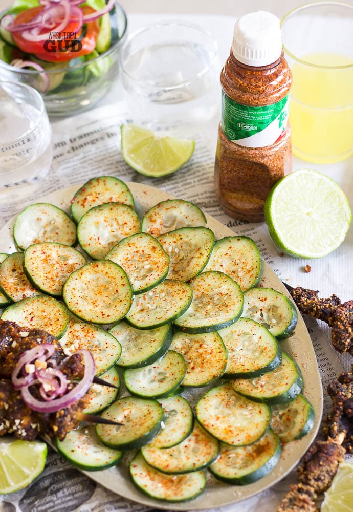 Tajin chili lime seasoning on cucumbers is so delicious