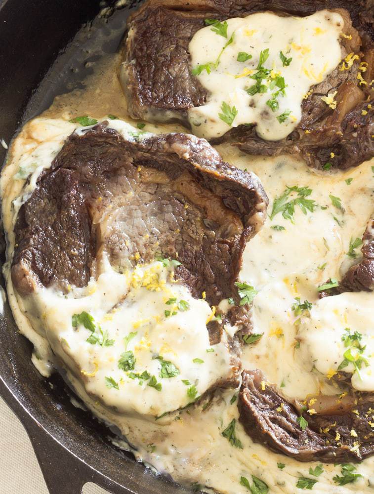 Steak With Lemon Parmesan Cream Sauce