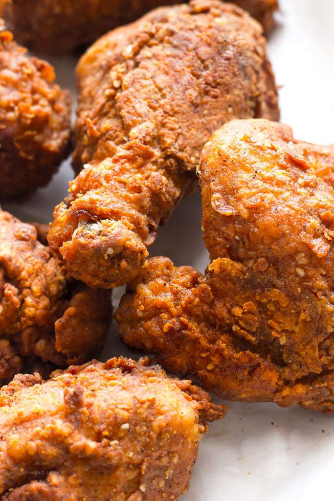 A plate of dutch oven fried chicken