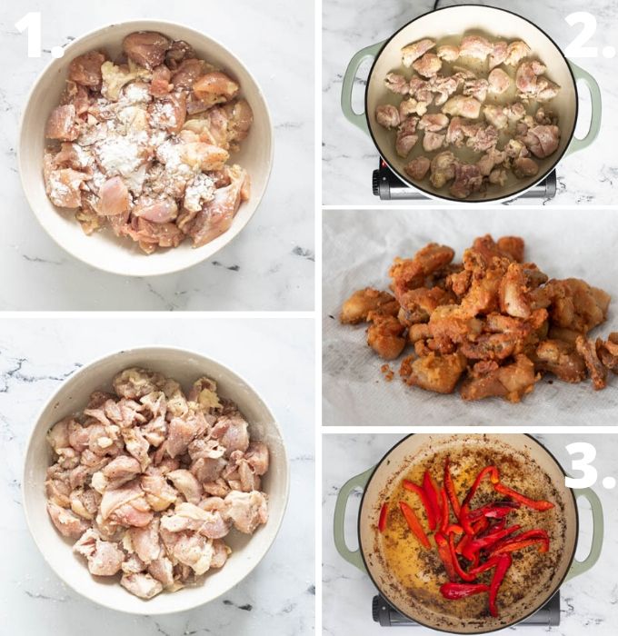 Sweet chili chicken step by step pictorial