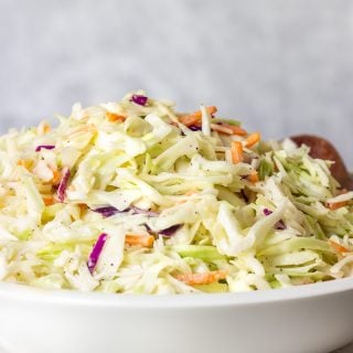 a bowl of creamy southern coleslaw