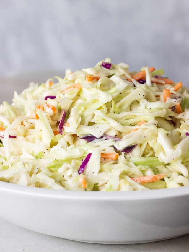 a bowl of creamy southern coleslaw