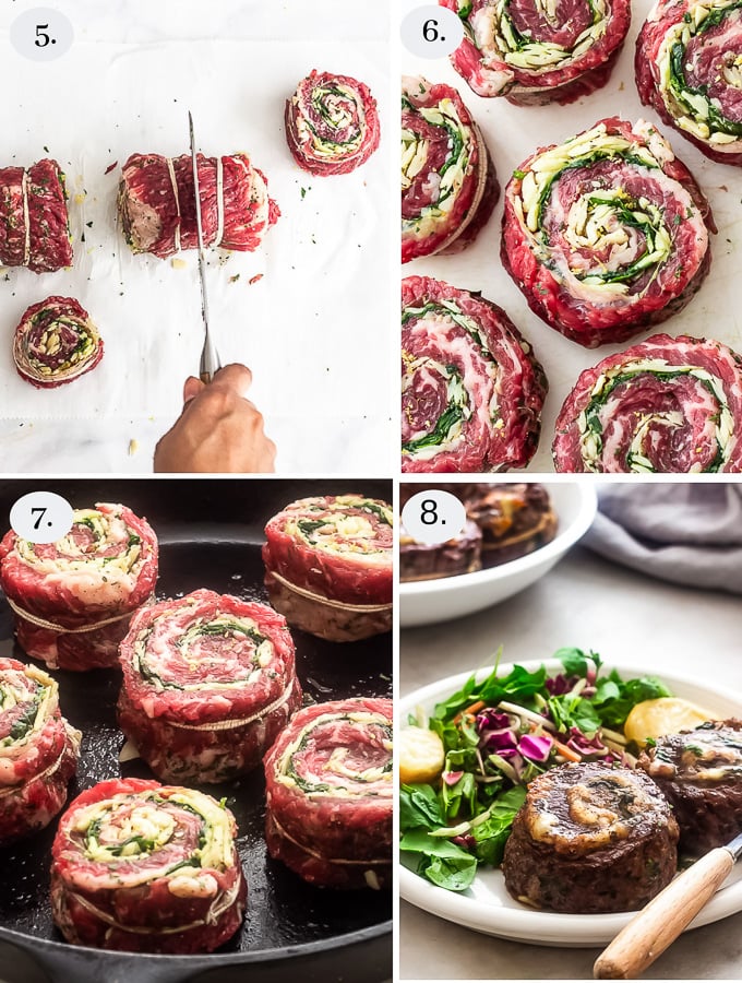 Raw stuffed flank steak step by step. How to make stuff flank steak