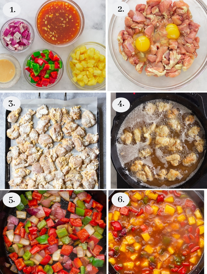 Step by step pics on how to make sweet and sour chicken
