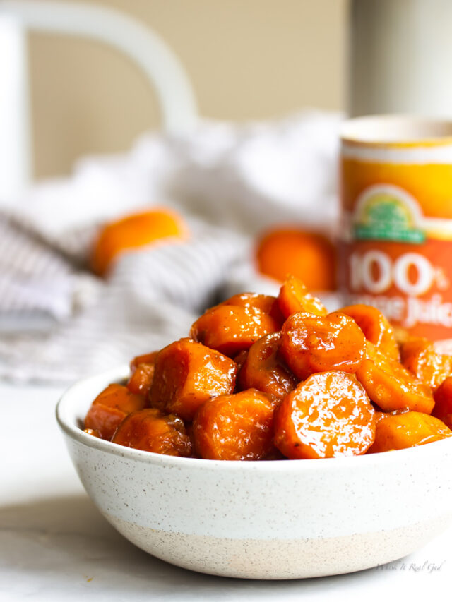 A bowl of candied yams