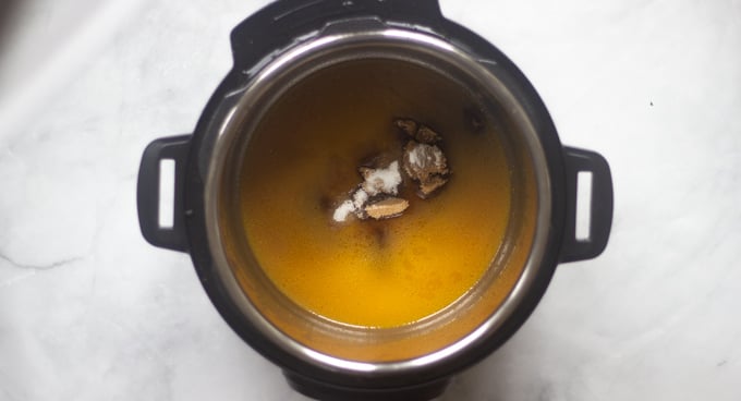 Instant pot with oj, butter and sugar