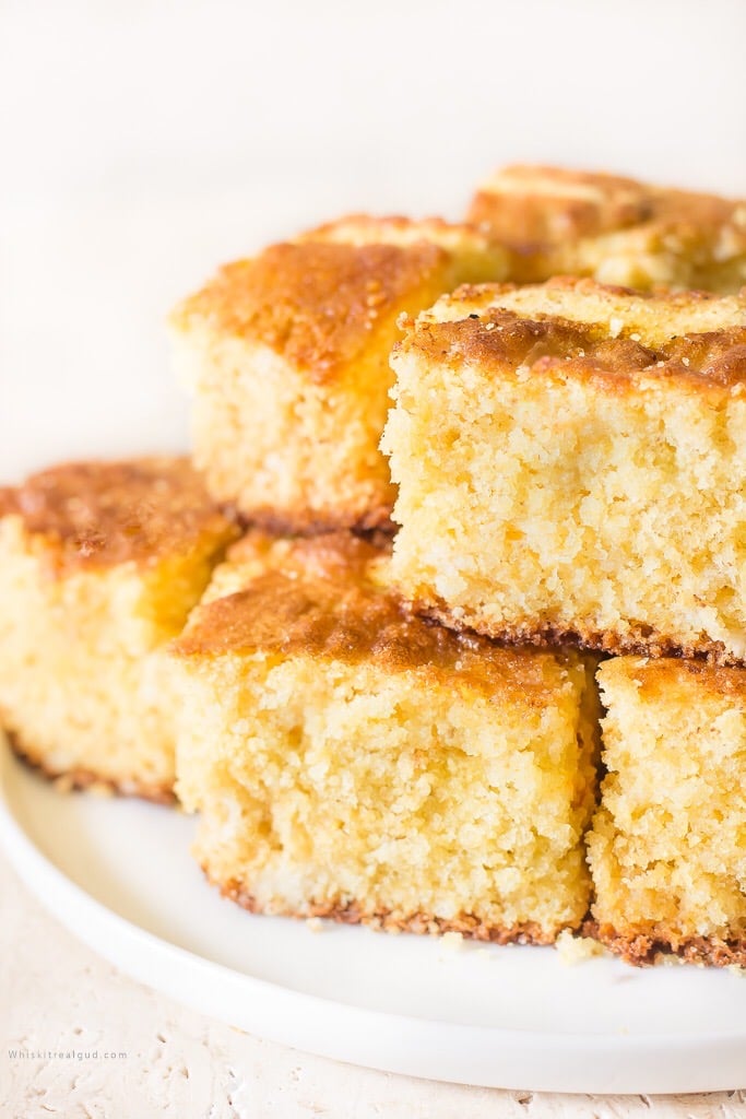 sweet cornbread on a plate