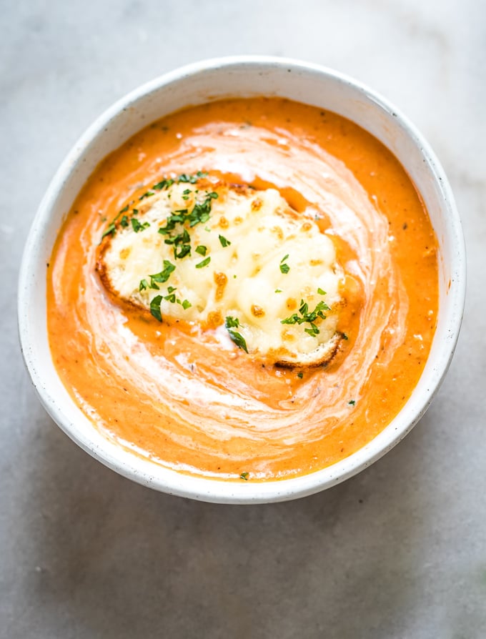 Abowl of tomato bisque