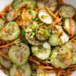 A picture of carrot and cucumber salad