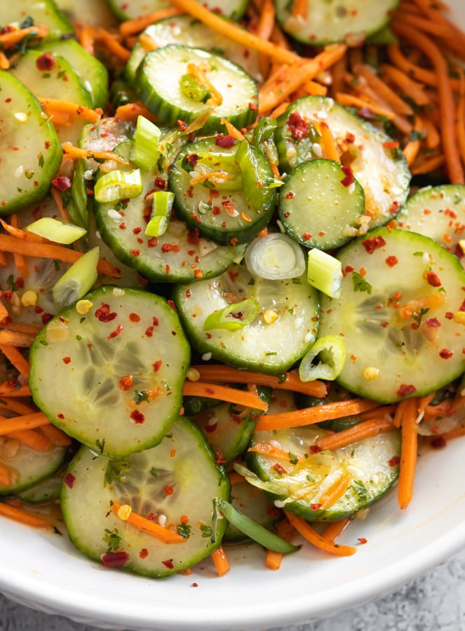 A picture of Asian cucumber and carrot salad