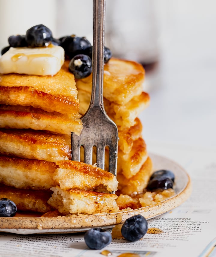 Sour Cream Crispy pancakes on plate