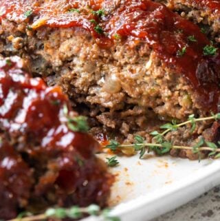 A photo of Ritz Cracker meatloaf on a plate