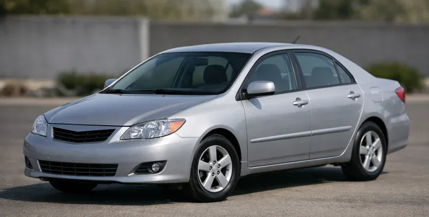 Used silver sedan car for sale or rental.