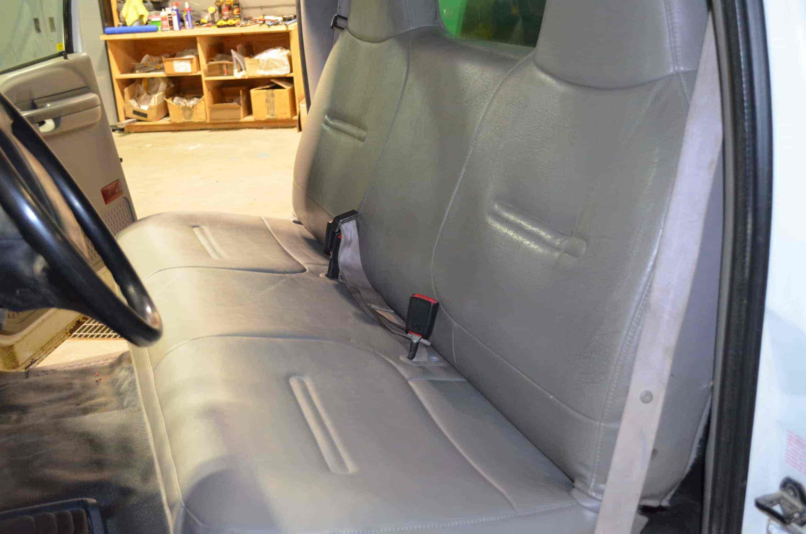 Van seat upholstery restoration for commercial vehicles.