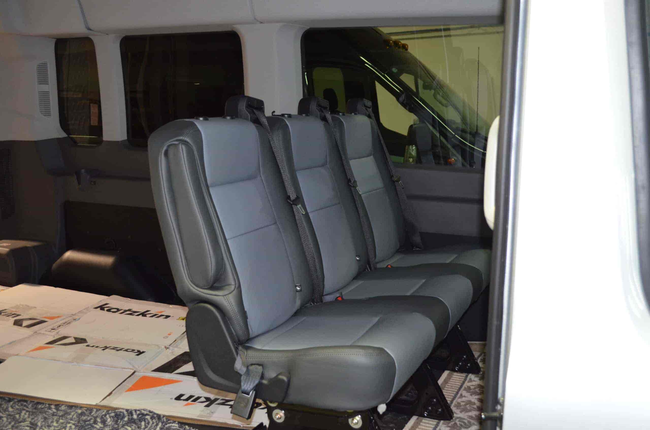 Interior vehicle seat reupholstery and customization for a modern look.