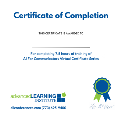AI for comm certificate AI for comm certificate