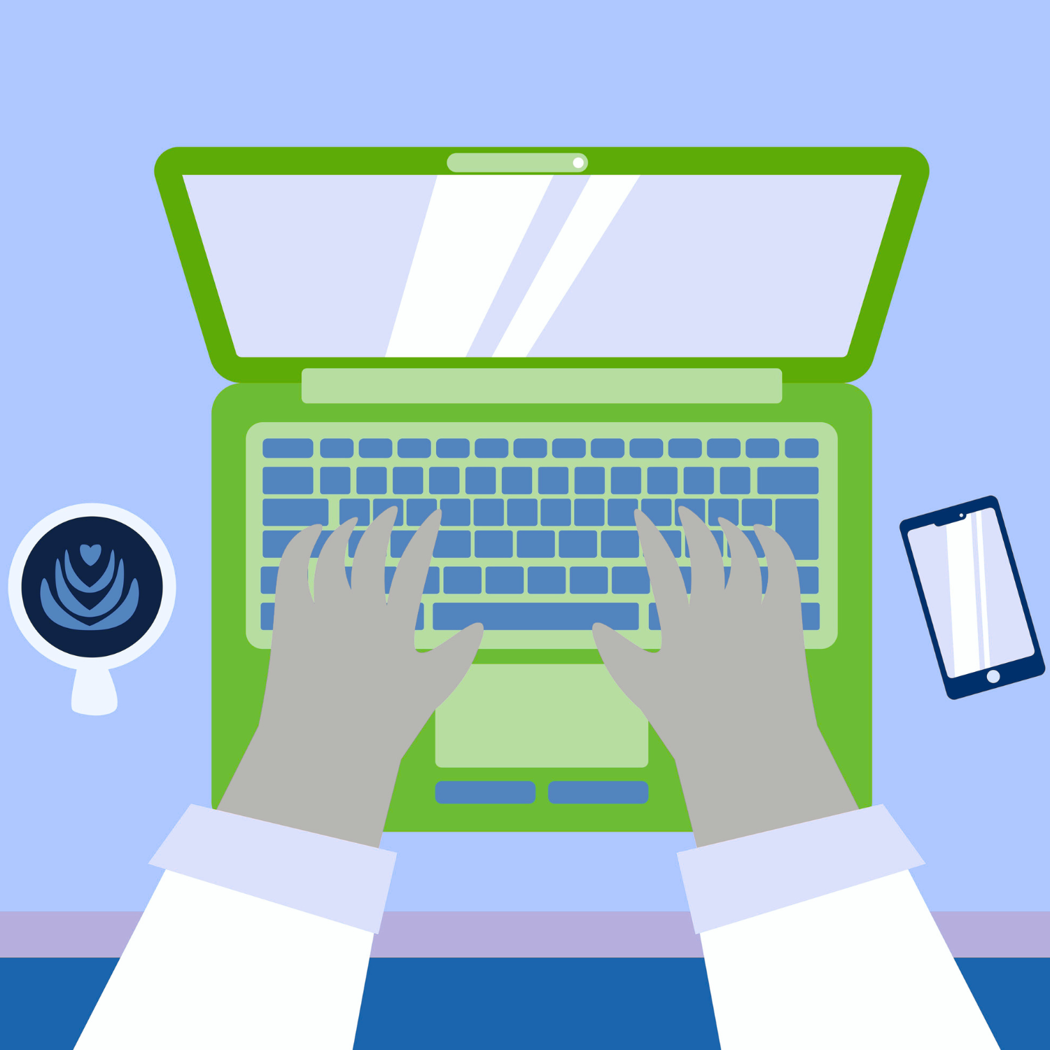 virtual-event-homepage-image Cartoon image of hands on a laptop