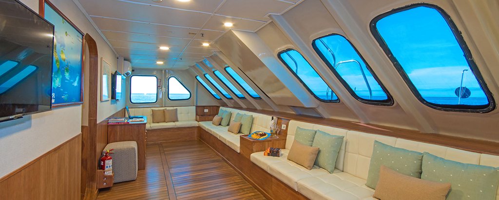 Galapagos Cruise Tip Top II Catamaran Main Deck Lounge