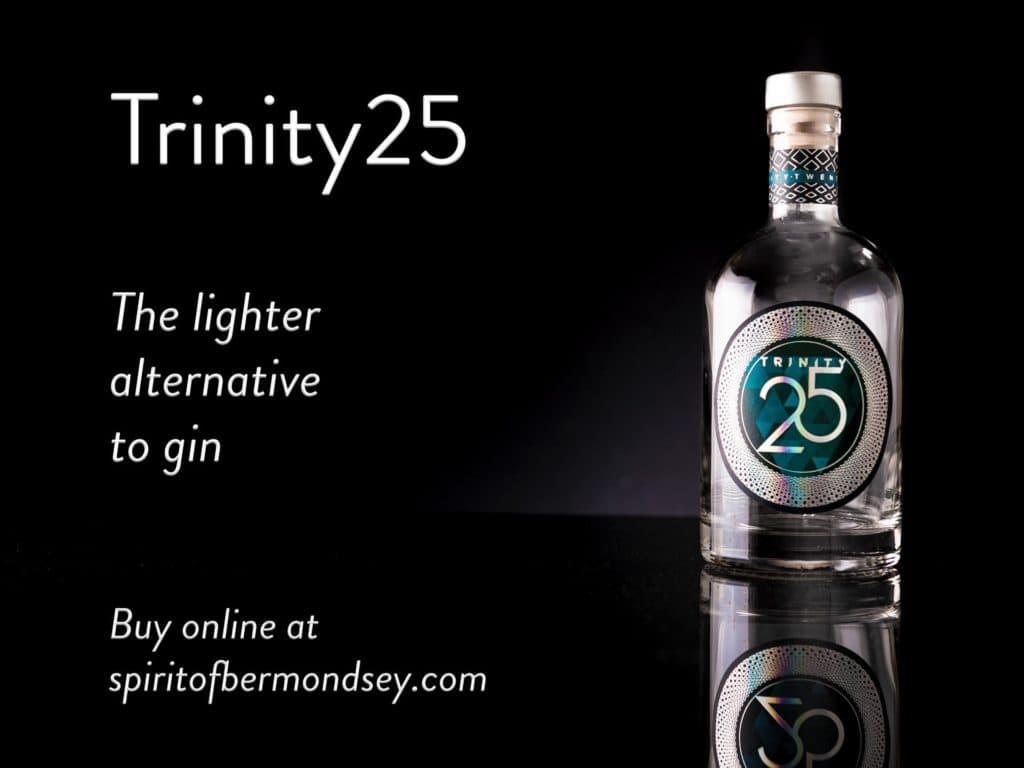 Trinity 25 Spirit of Bermondsey The lighter alternative to gin Bromley product photographer