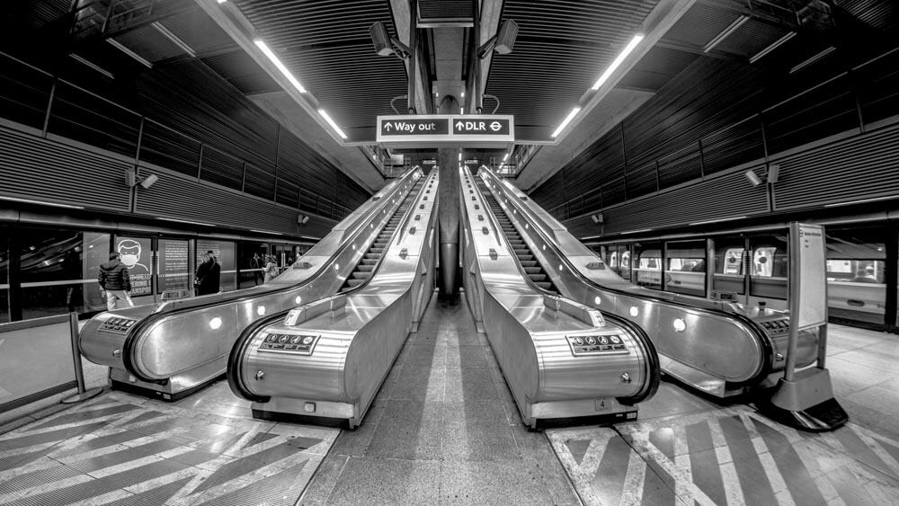 Down the tube Canary Wharf Image London cityscape photographer