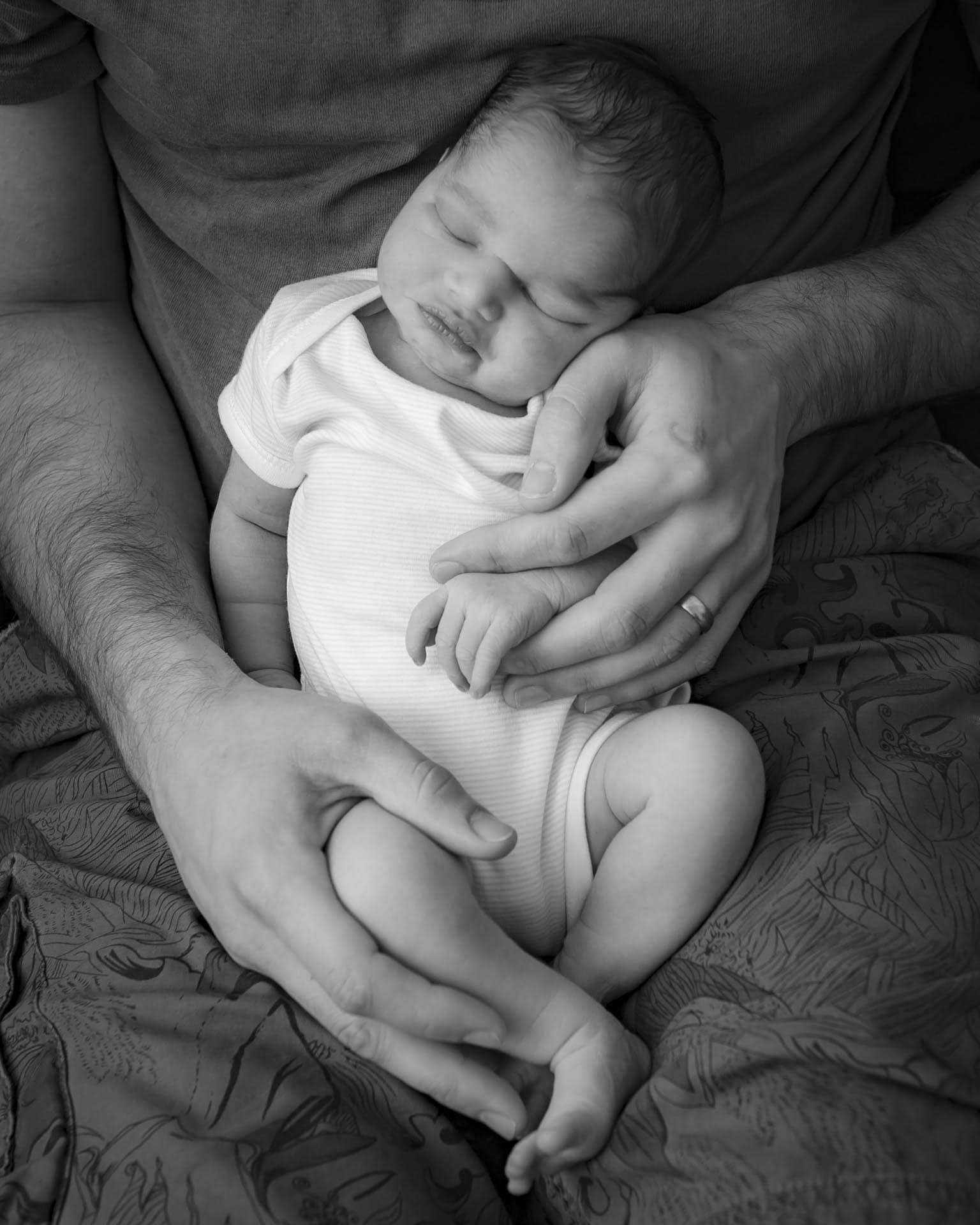 Baby photoshoot black and white