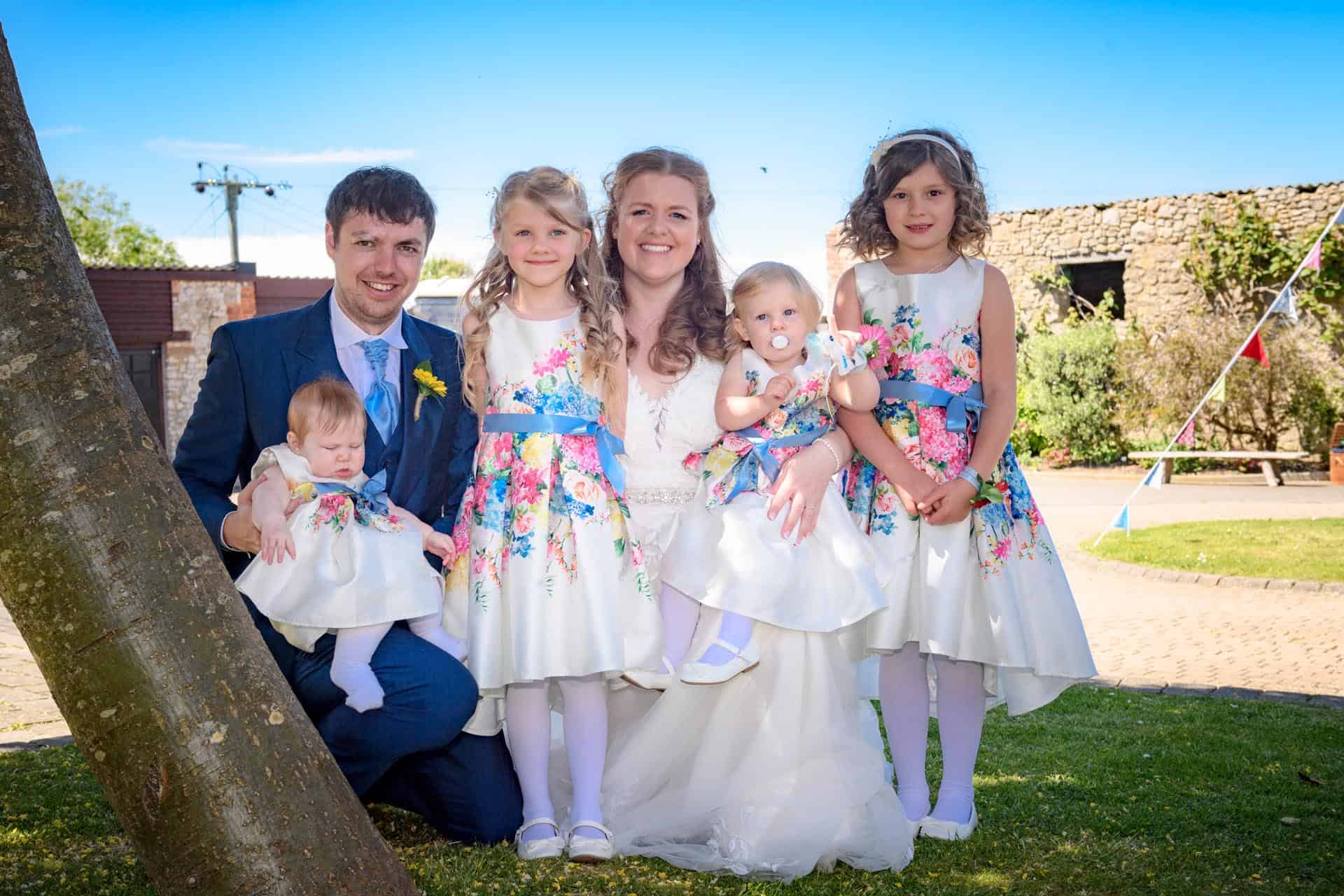 group photographs bride and groom and nieces Hampshire wedding photographer Andrew King Isle of Wight 143103
