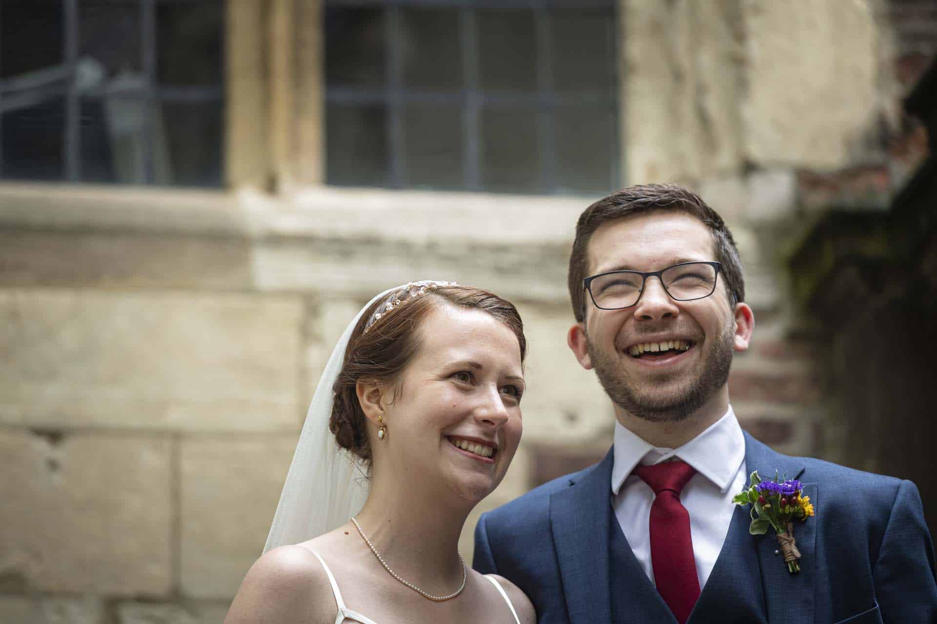 portraits of the bride and groom York Kings Manor wedding photographer