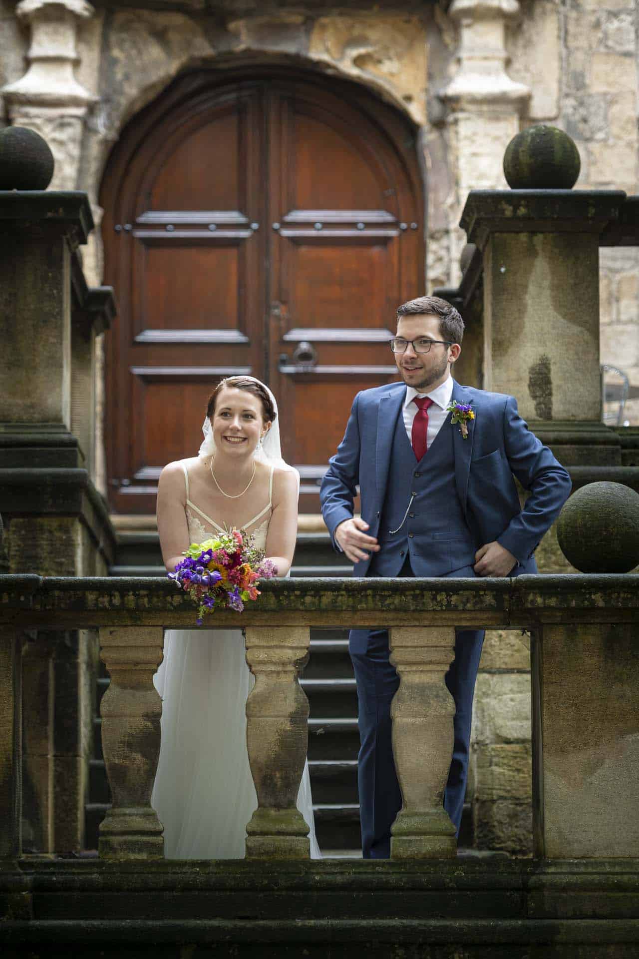 portraits of the bride and groom York Kings Manor wedding photographer