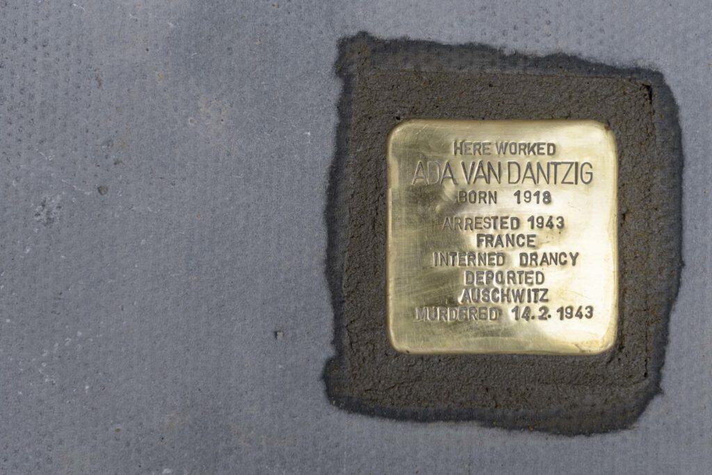 Stolperstein Ada van Dantzig Soho London 30 May 22 112551 a